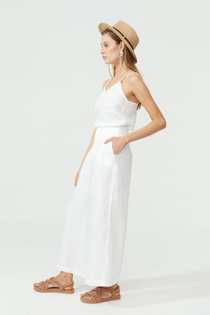 Culotte Linen Pants - Off White