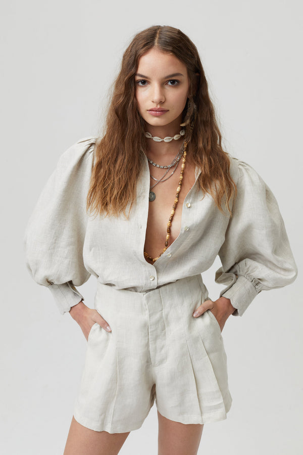Camille Linen Shirt - Natural