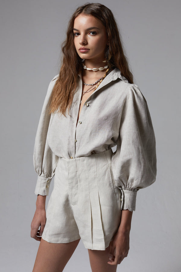 Camille Linen Shirt - Natural