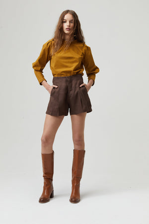 Jane Poplin Shirt - Dark Mustard