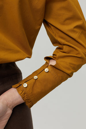 Jane Poplin Shirt - Dark Mustard