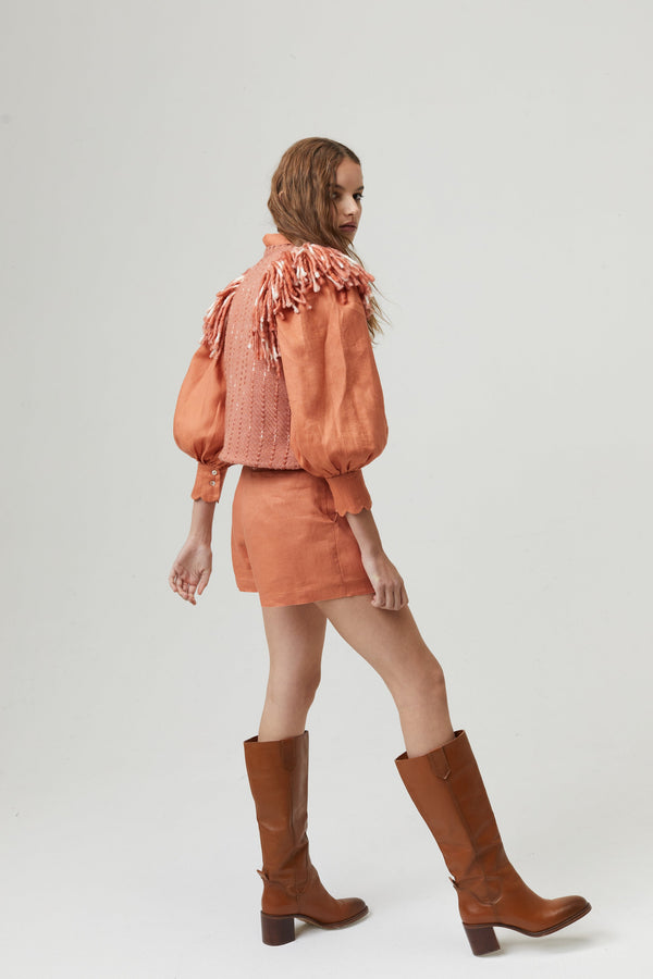 Lake Merino Wool Vest - Brick