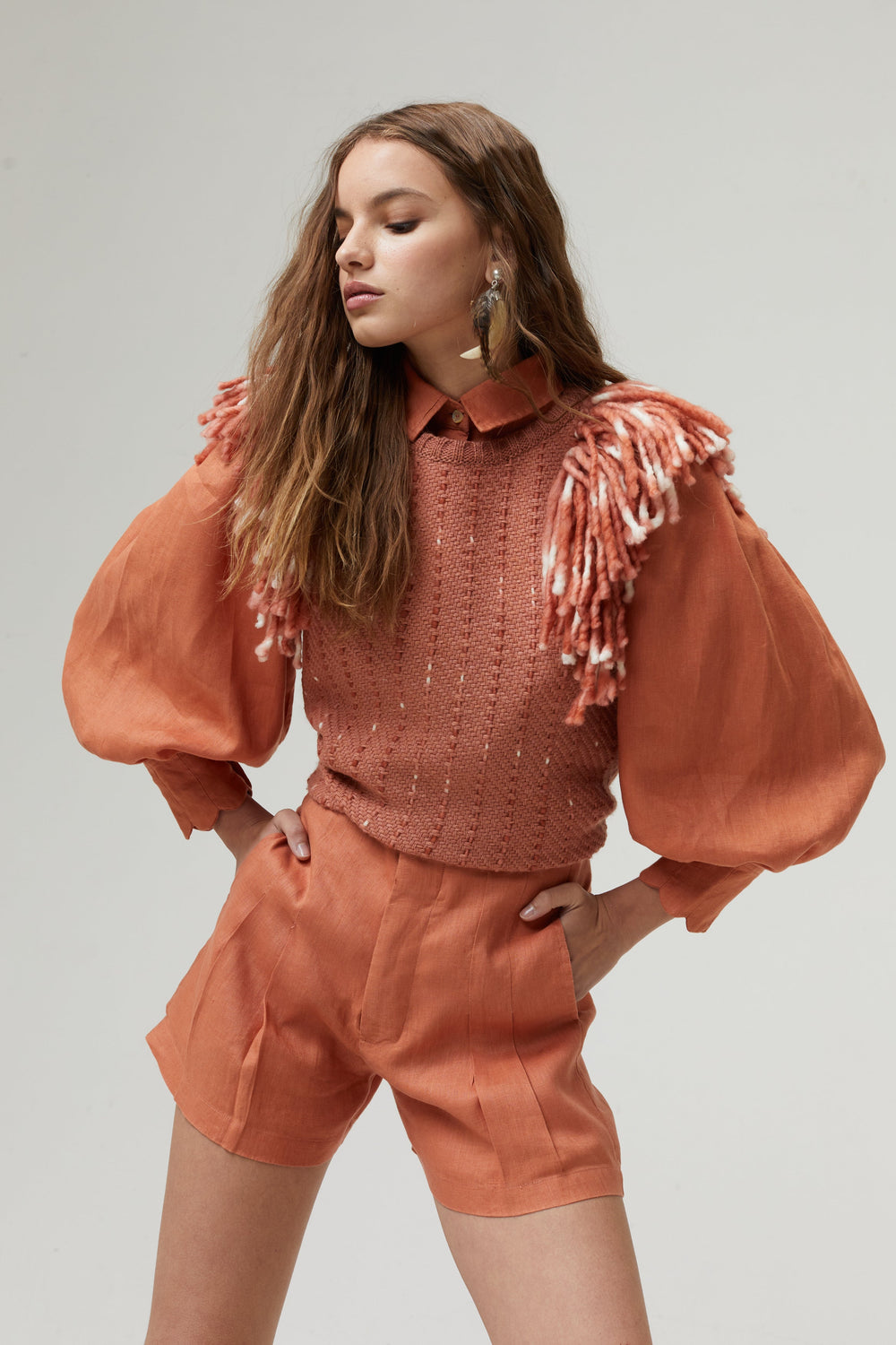 Lake Merino Wool Vest - Brick