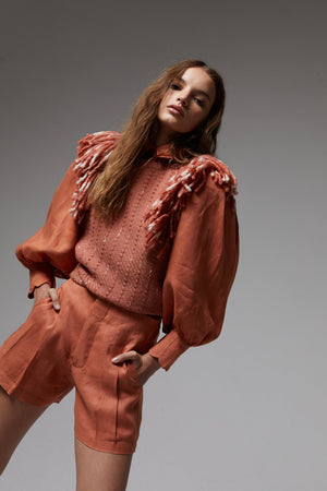 Lake Merino Wool Vest - Brick