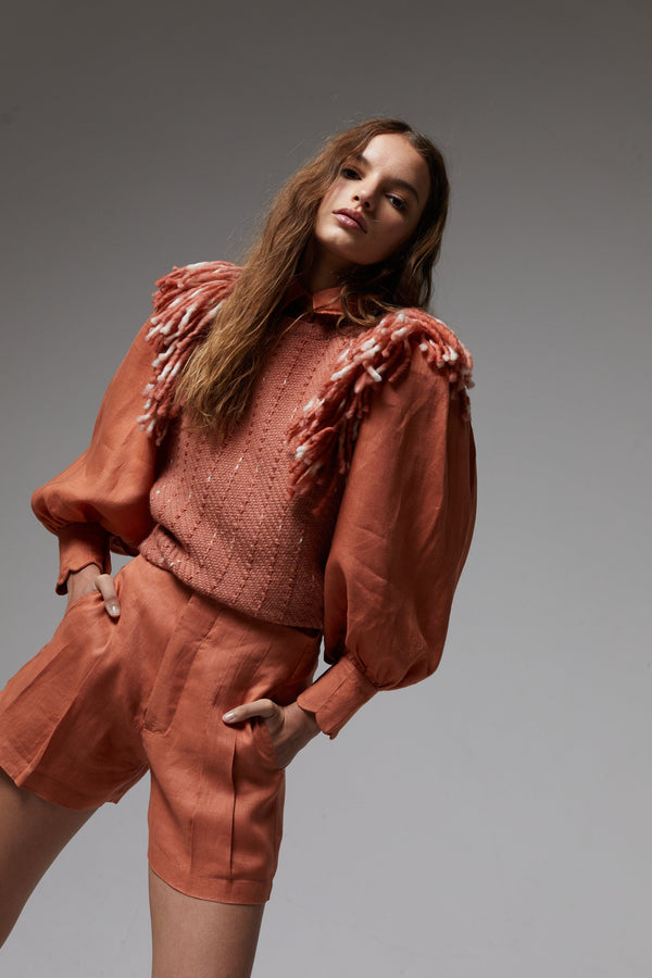 Lake Merino Wool Vest - Brick