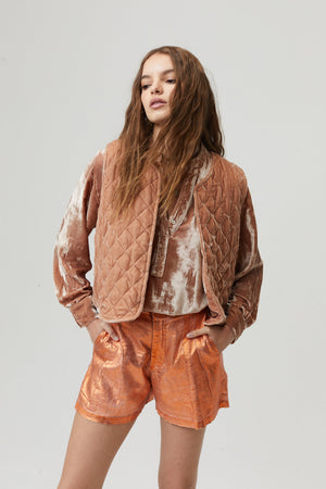 Sumac Silk Velvet Vest - Blush