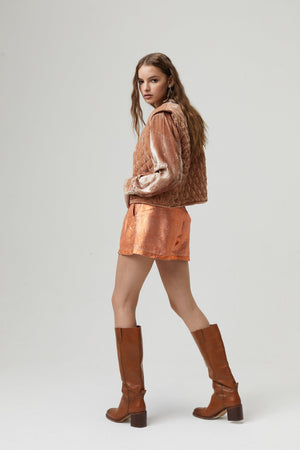 Sumac Silk Velvet Vest - Blush