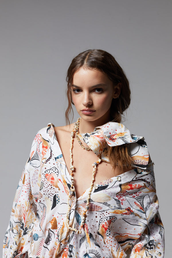 Alexa Linen Hair Scrunchie - Day Forest