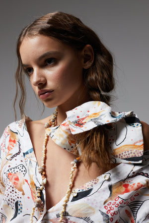 Alexa Linen Hair Scrunchie - Day Forest