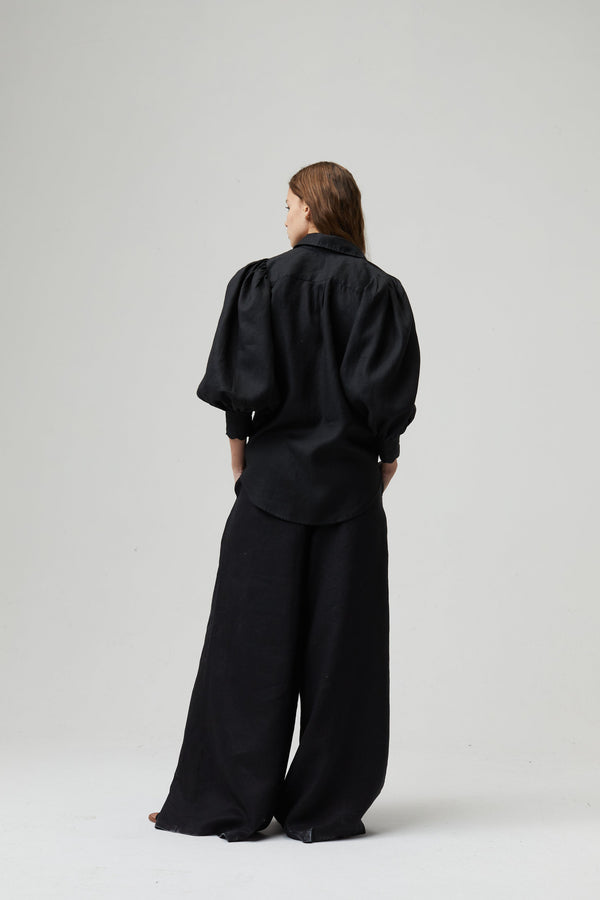 Camille Linen Shirt - Black