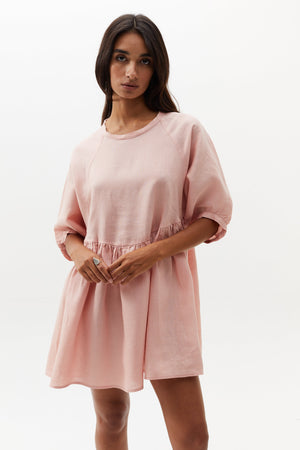Alcala Dress Linen - Soft Pink
