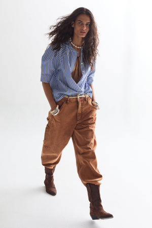 Cambria Poplin Shirt - Happy Blue Stripes