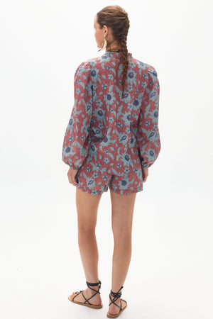 Frida Linen Shorts - Matilde Print