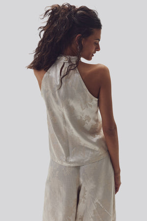 Olivia Brocade Top - Ivory Garden