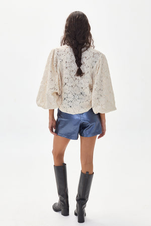 Claire Cotton Lace Shirt - Natural