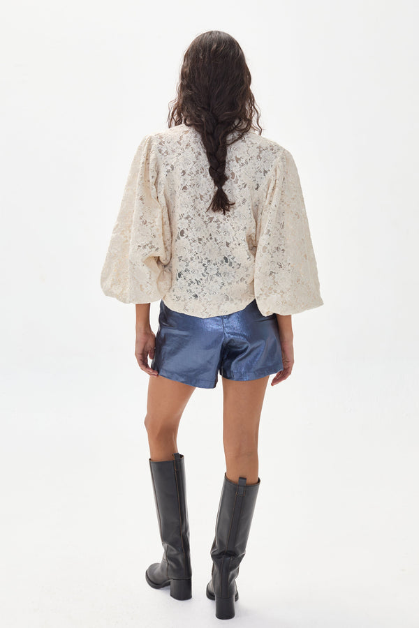 Claire Cotton Lace Shirt - Natural