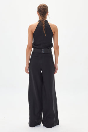 Olivia Linen Top - Black