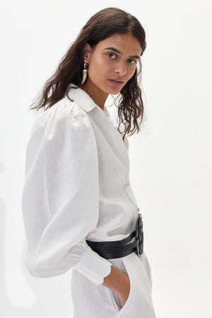 Camille Linen Shirt - Off White