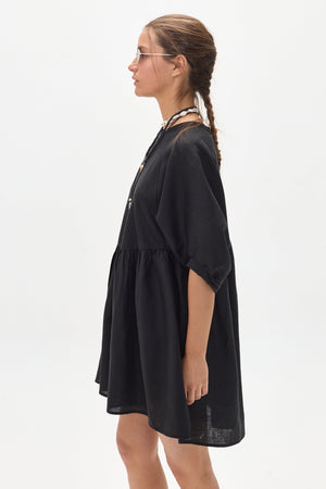 Alcala Linen Dress - Black