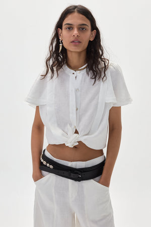 Praia Leather Belt Thick - Black