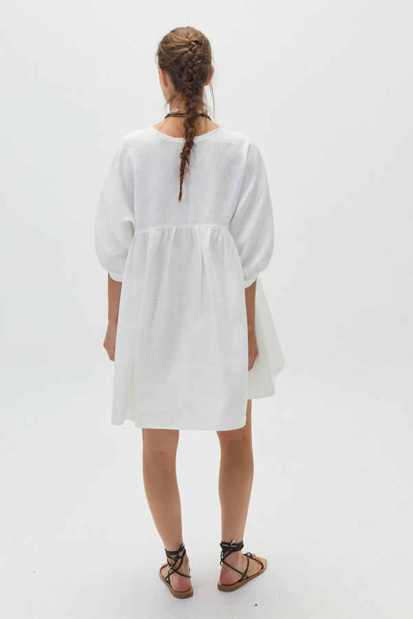 Alcala Linen Dress - Off White