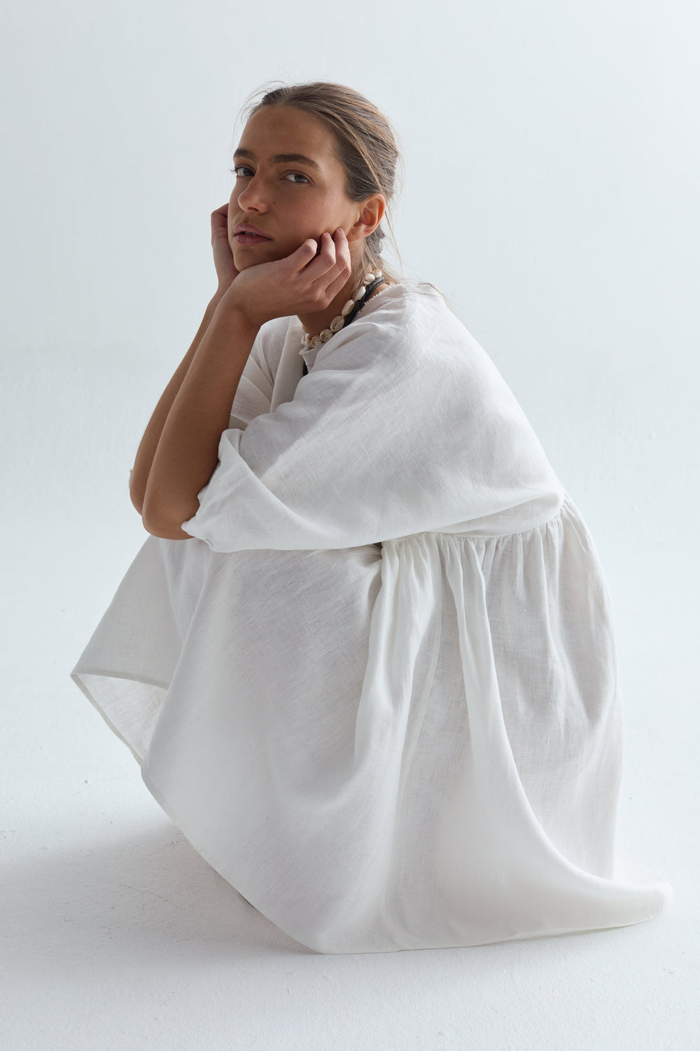 Alcala Linen Dress - Off White