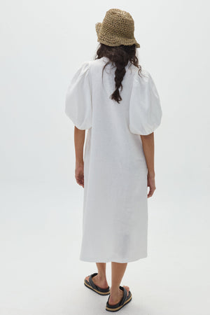 Bubble Linen Dress - Off White