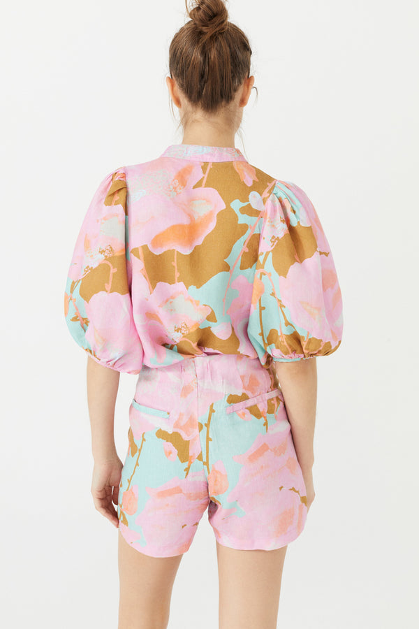 Frida Linen Shorts - Aquarela