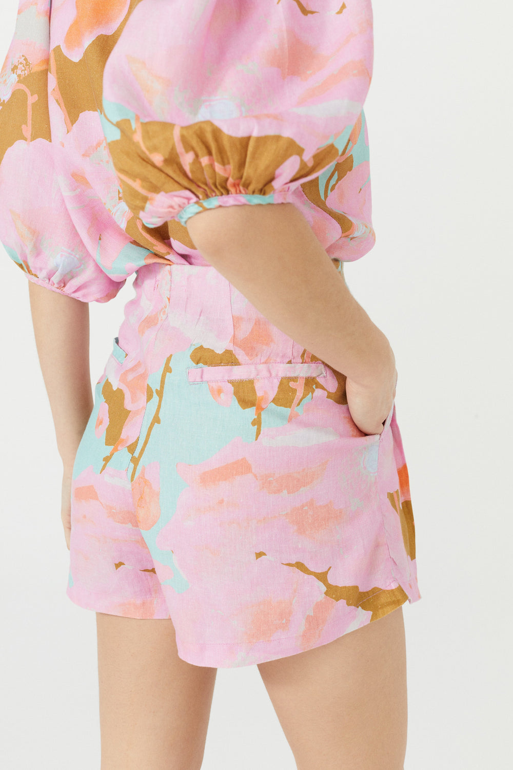 Frida Linen Shorts - Aquarela