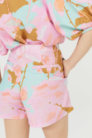 Frida Linen Shorts - Aquarela