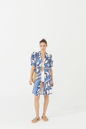 Athina Short Linen Dress - Mykonos