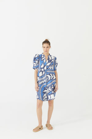 Athina Short Linen Dress - Mykonos