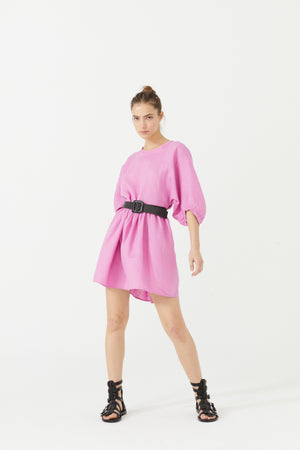 Alcala Linen Dress - Petunia Pink