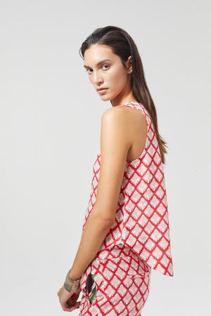 Yves Linen Top - Tangier