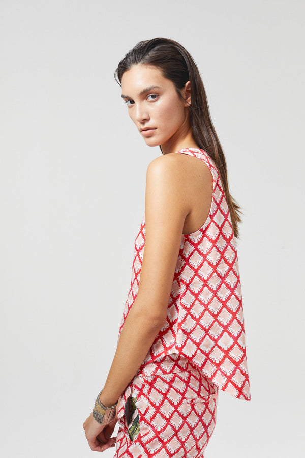 Yves Linen Top - Tangier