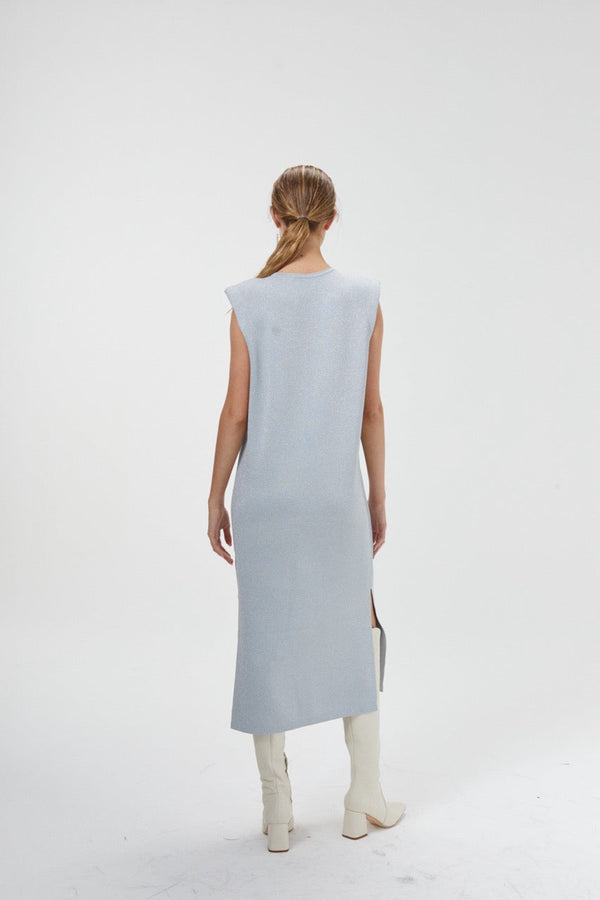 Glitter Knitted Dress - Silver
