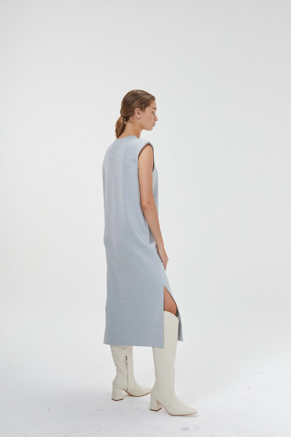 Glitter Knitted Dress - Silver