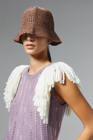 Lake Merino Wool Vest - Lilac w/Natural Fringes