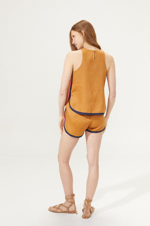 Anna Linen Top - Caramel