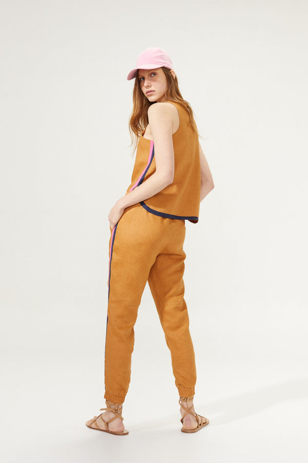 Anna Linen Top - Caramel