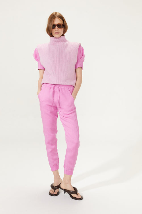 Olympus Linen Jogger Pant - Petunia Pink