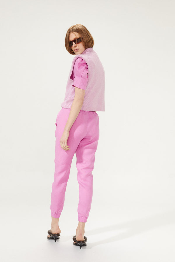 Olympus Linen Jogger Pant - Petunia Pink
