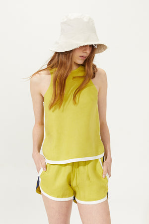 Anna Linen Top - Pistachio