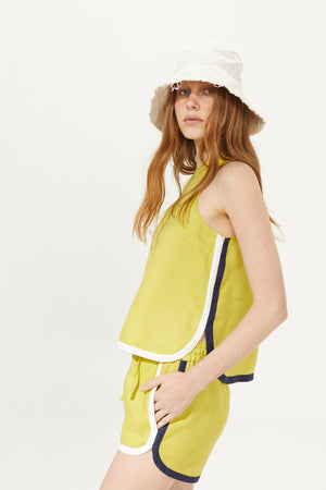 Anna Linen Top - Pistachio