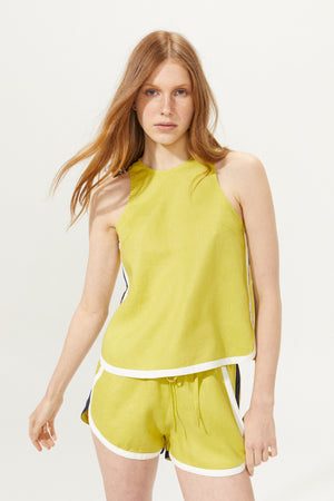 Track Linen Short - Pistachio