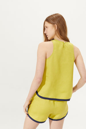 Track Linen Short - Pistachio