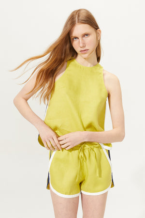 Anna Linen Top - Pistachio