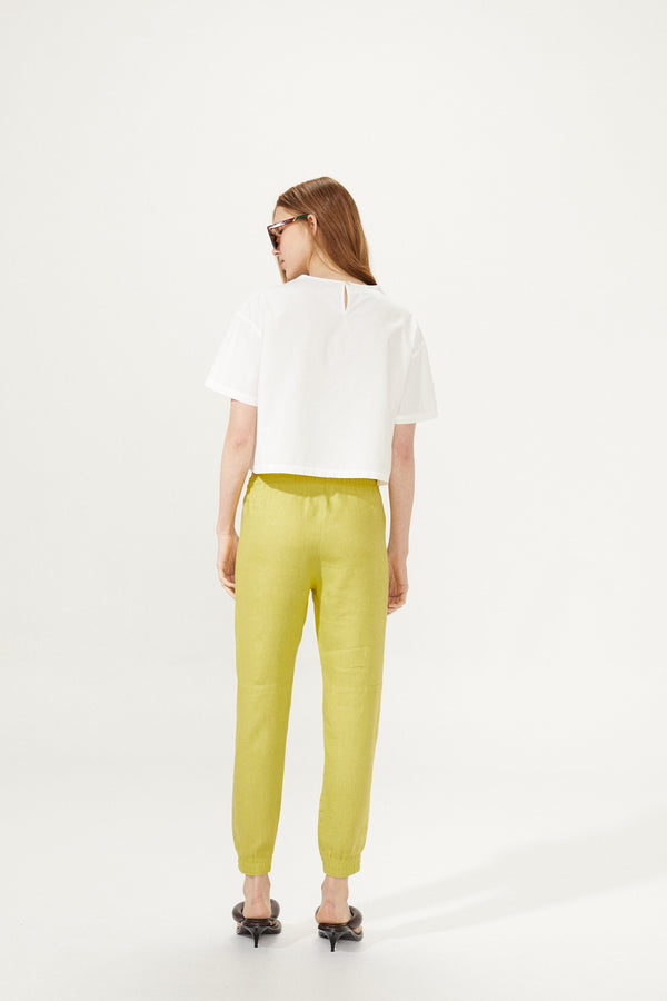 Lexus Linen Jogger Pants - Pistachio
