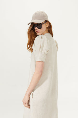 Athina Midi Linen Dress - Natural