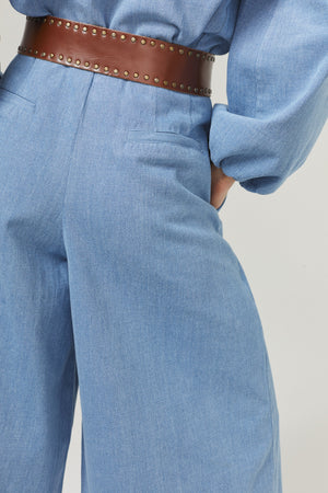 Super Culotte Denim Pants - Washed Blue